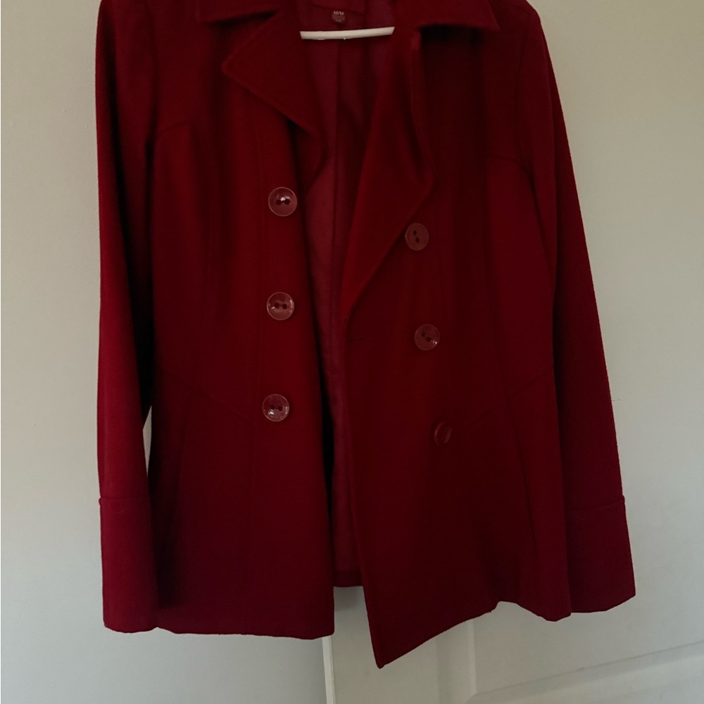 Guess Red Trench Coat Classic Tailored Design